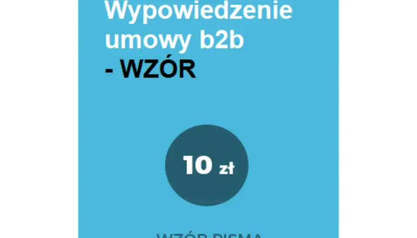 Wzór wypowiedzenia umowy B2B - Rozwiązanie umowy b2b wzór
